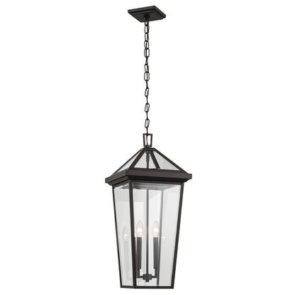 Kichler Regence 11in 2-Light Outdoor Pendant | Traditional Olde Bronze and Clear Beveled Glass | Covered Patio & Entryway | Model 59130OZ