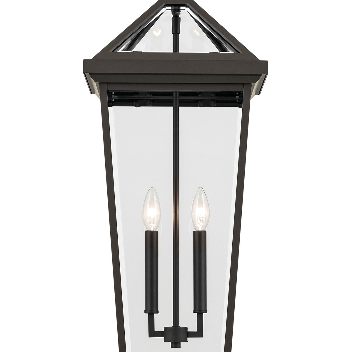 Kichler Regence 11in 2-Light Outdoor Pendant | Traditional Olde Bronze and Clear Beveled Glass | Covered Patio & Entryway | Model 59130OZ