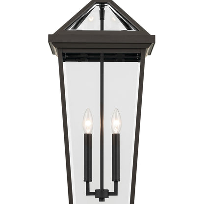 Kichler Regence 11in 2-Light Outdoor Pendant | Traditional Olde Bronze and Clear Beveled Glass | Covered Patio & Entryway | Model 59130OZ
