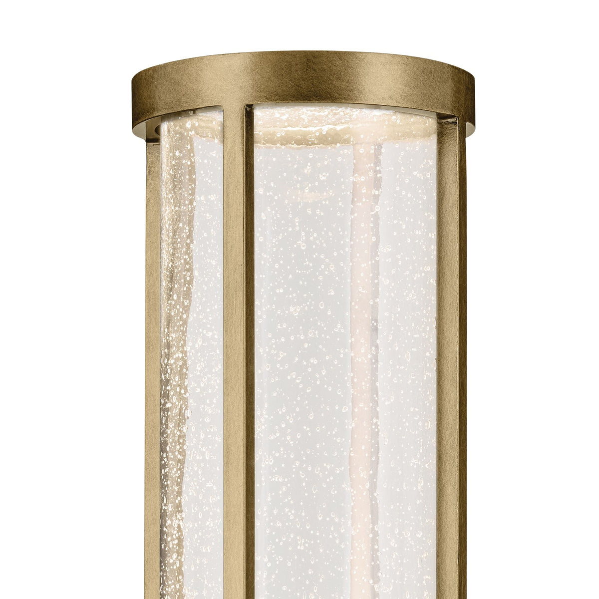 Kichler Camillo 22in 1-Light Post Light | Industrial Textured Black and Clear Seeded Glass | Outdoor Entryway | 6 x 22 in | Model 59142BKT