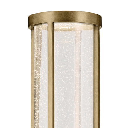 Kichler Camillo 22in 1-Light Post Light | Industrial Textured Black and Clear Seeded Glass | Outdoor Entryway | 6 x 22 in | Model 59142BKT