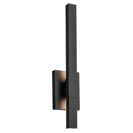 Kichler Nocar 22in 1-Light Outdoor Wall Light | Modern Textured Black Aluminum with Clear Acrylic | Covered Patio & Entryway | Model 59144BKT