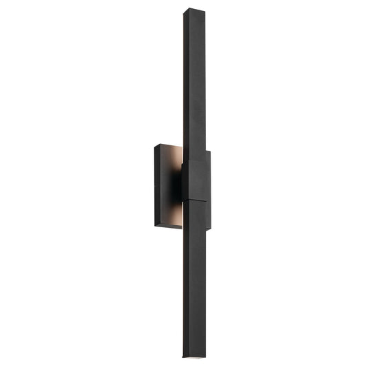 Kichler Nocar 30in 1-Light Outdoor Wall Light | Modern Textured Black Aluminum and Clear Acrylic | Entryway & Patio | 5 x 30 x 3.5 in | Model 59145BKT