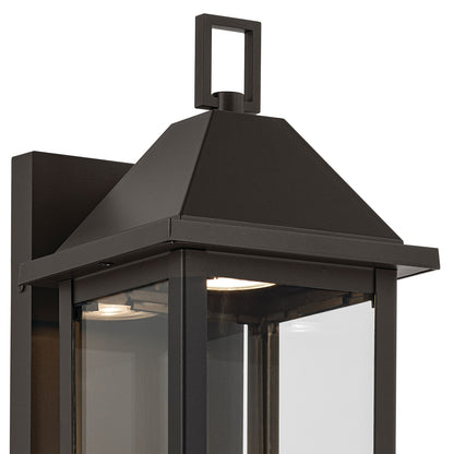 Kichler Prin 1-Light Outdoor Wall Light | Traditional Olde Bronze and Clear Glass | Covered Patio & Entryway | 5.75 x 14 in | Model 59157OZDS