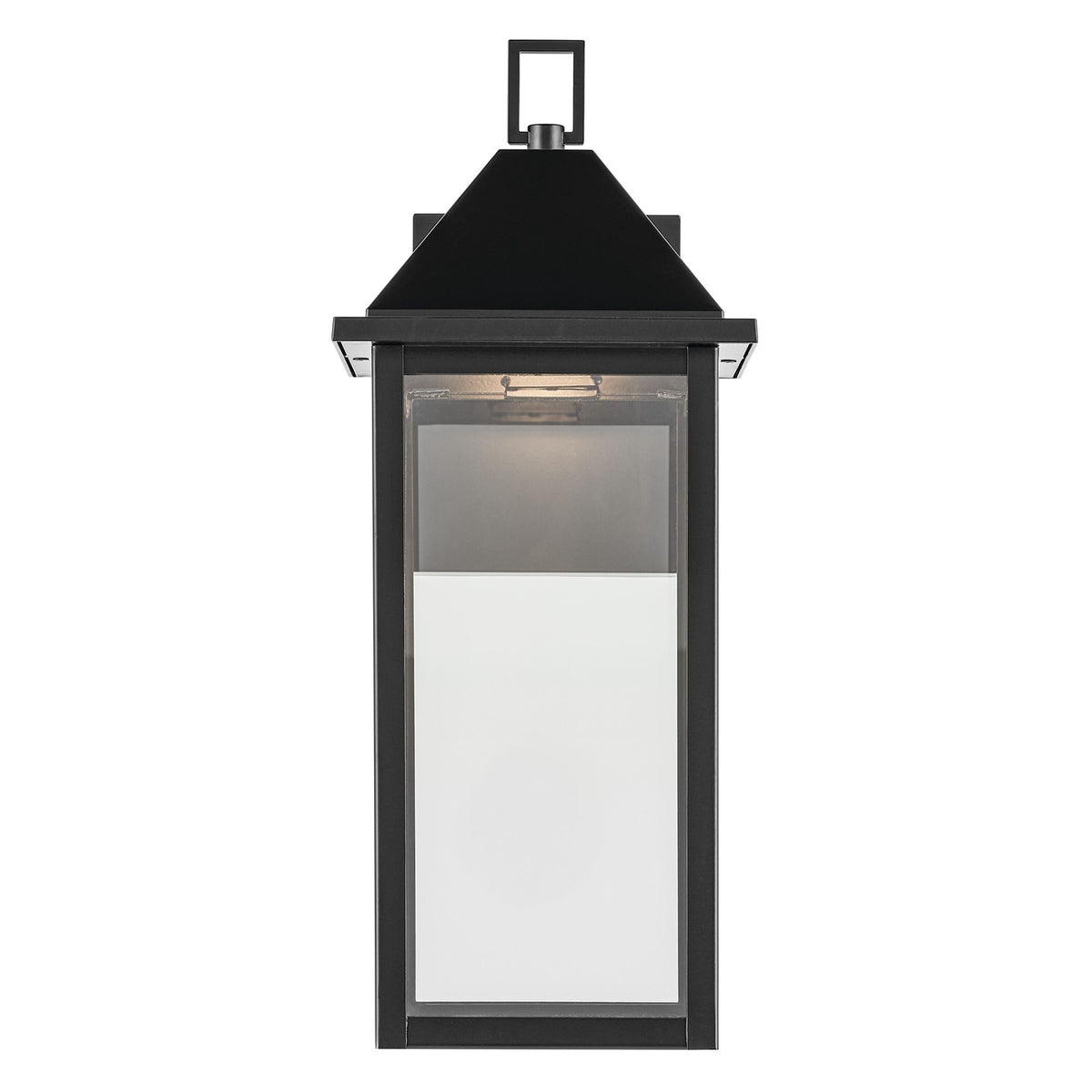Kichler Prin 17in 1-Light Outdoor Wall Sconce | Traditional Black and Clear Glass | Front Porch & Garage | 6.75 x 16.75 x 8.25 in | Model 59158BKDS