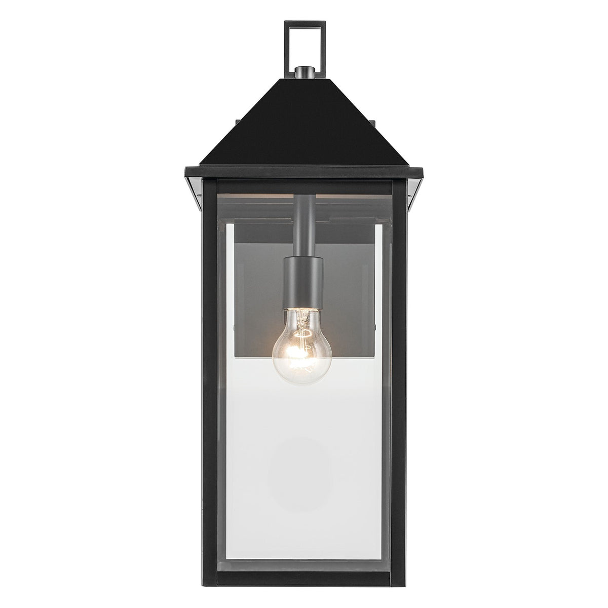 Kichler Prin 22in 1-Light Outdoor Wall Light | Traditional Black and Clear Glass | Entryway & Covered Patio | 9 x 22 in | Model 59159BK