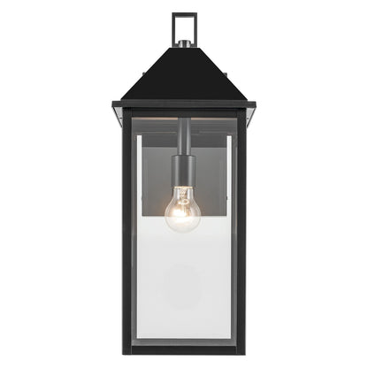 Kichler Prin 22in 1-Light Outdoor Wall Light | Traditional Black and Clear Glass | Entryway & Covered Patio | 9 x 22 in | Model 59159BK
