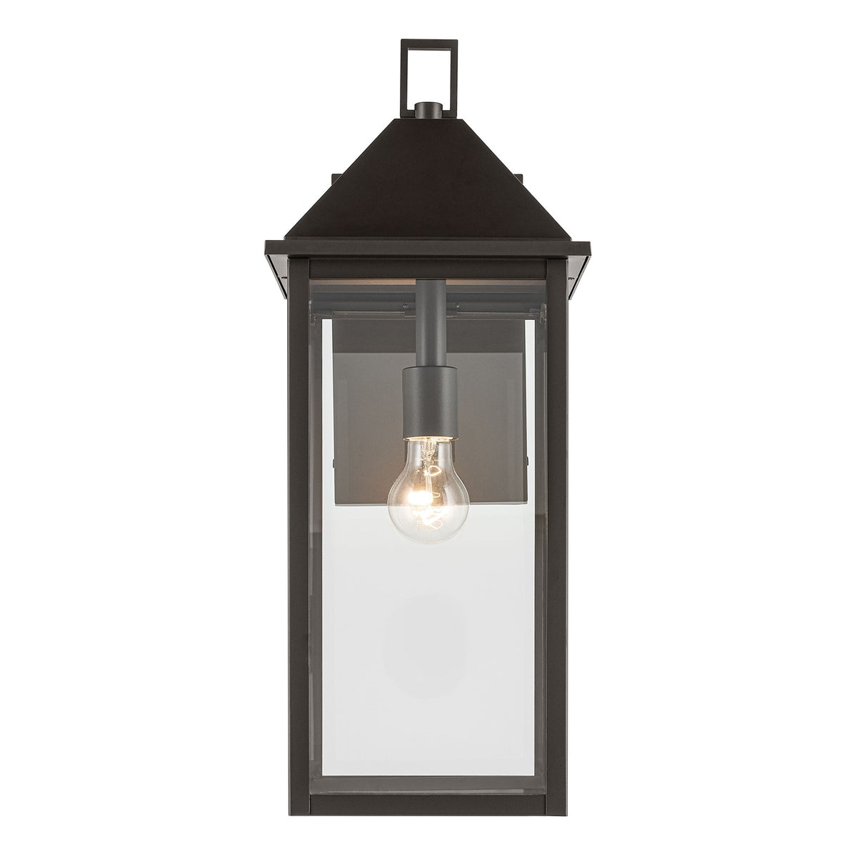 Kichler Prin 22in 1-Light Outdoor Wall Sconce | Traditional Olde Bronze Aluminum and Clear Glass | Front Door & Covered Patio | Model 59159OZ