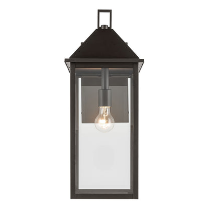 Kichler Prin 22in 1-Light Outdoor Wall Sconce | Traditional Olde Bronze Aluminum and Clear Glass | Front Door & Covered Patio | Model 59159OZ