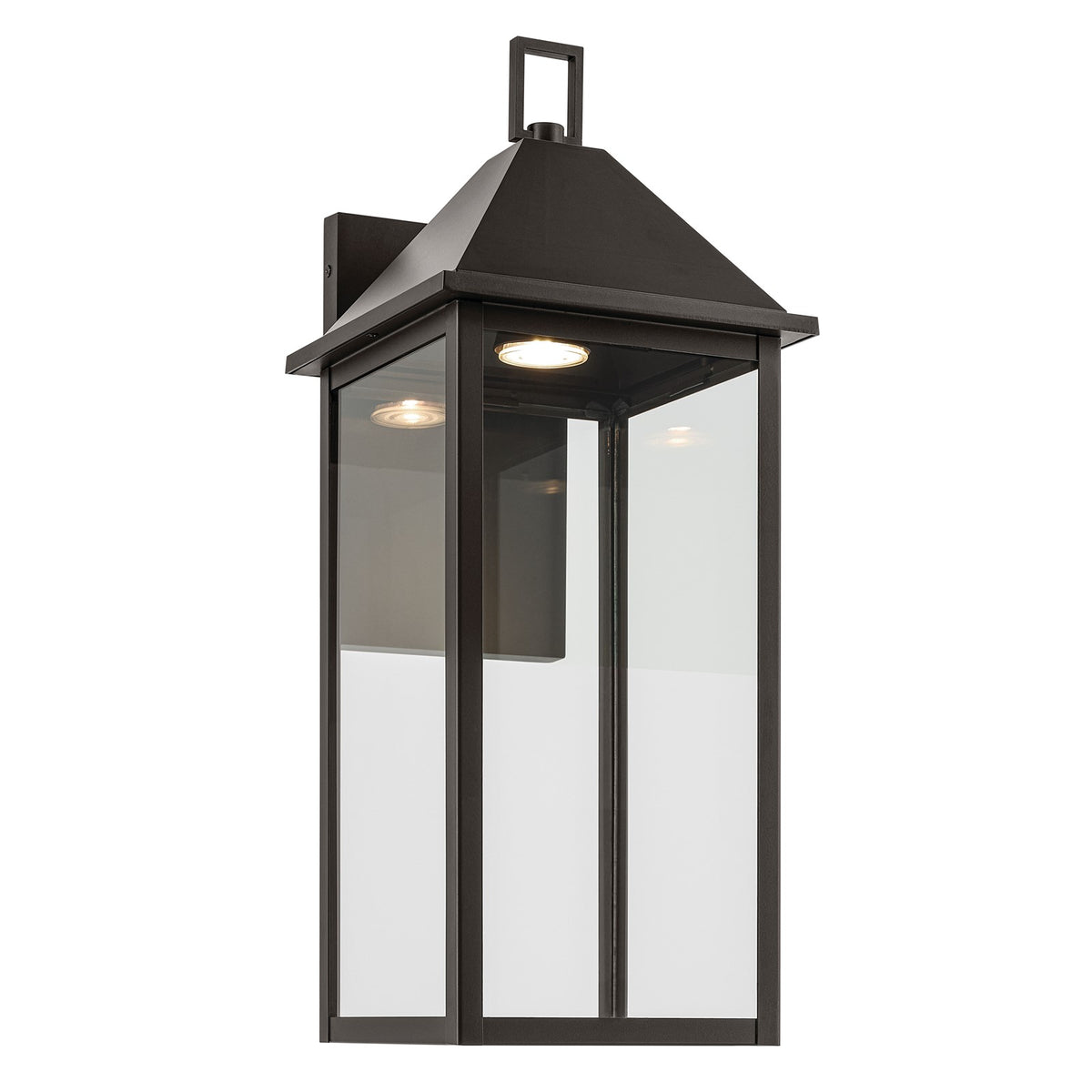 Kichler Prin 22in 1-Light Outdoor Wall Sconce | Traditional Olde Bronze and Clear Glass | Entryway & Porch | 9 x 22 x 10 in | Model 59159OZDS