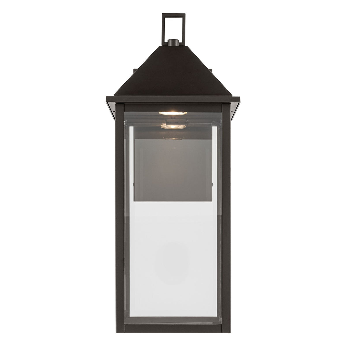 Kichler Prin 22in 1-Light Outdoor Wall Sconce | Traditional Olde Bronze and Clear Glass | Entryway & Porch | 9 x 22 x 10 in | Model 59159OZDS