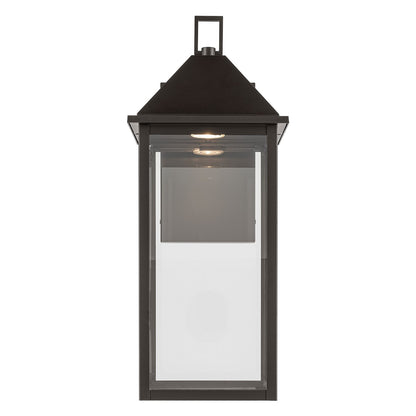 Kichler Prin 22in 1-Light Outdoor Wall Sconce | Traditional Olde Bronze and Clear Glass | Entryway & Porch | 9 x 22 x 10 in | Model 59159OZDS
