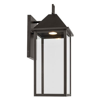 Kichler Prin 22in 1-Light Outdoor Wall Sconce | Traditional Olde Bronze and Clear Glass | Entryway & Porch | 9 x 22 x 10 in | Model 59159OZDS