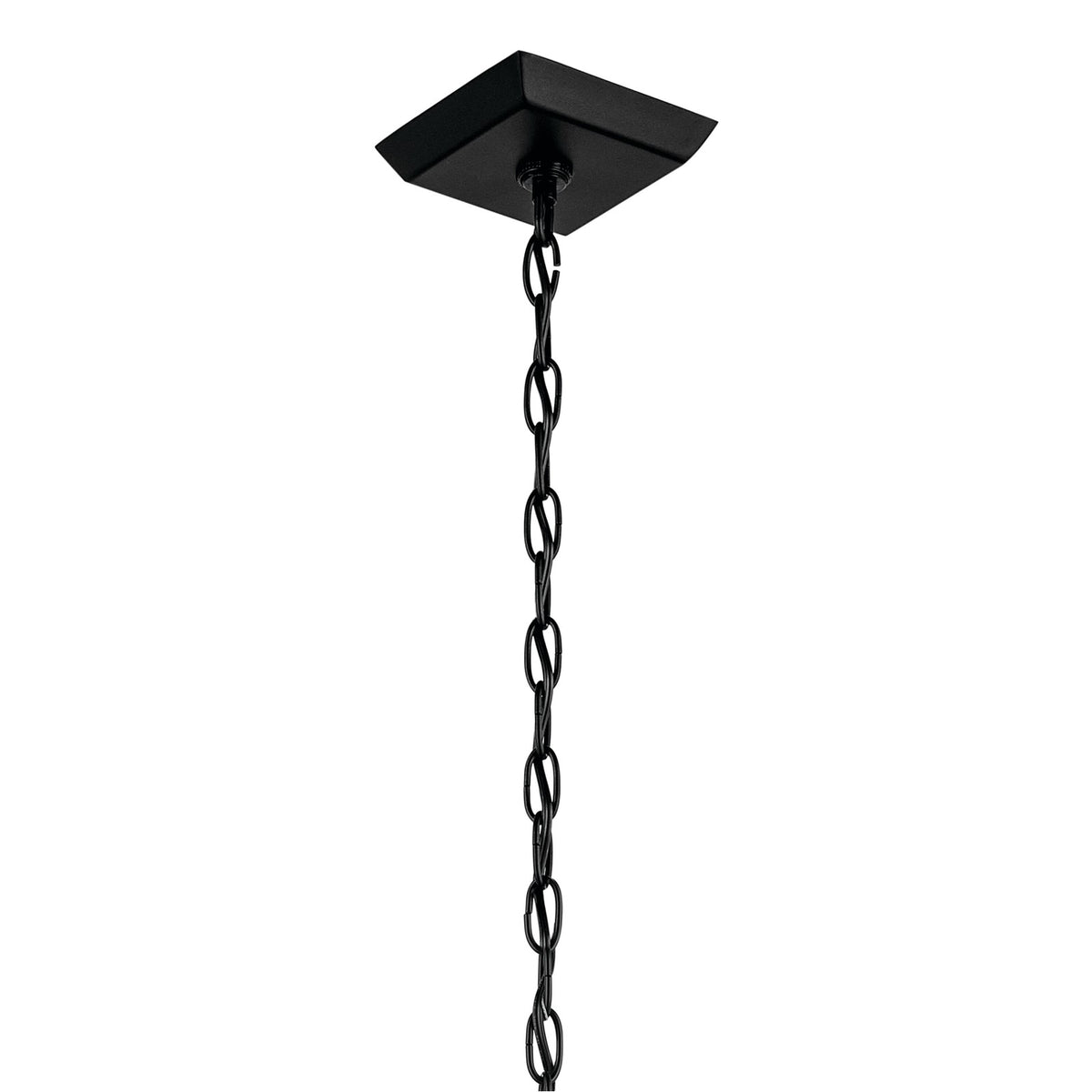Kichler Prin 22in 1-Light Outdoor Pendant | Traditional Black Aluminum and Clear Glass | Porch & Patio | 9 x 9 x 22 in | Model 59160BK