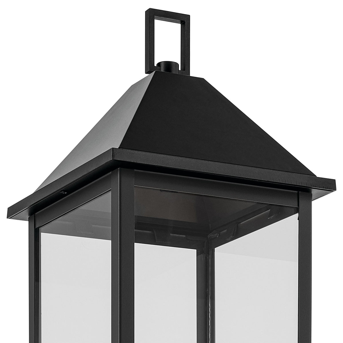 Kichler Prin 25in 1-Light Outdoor Post Light | Traditional Black and Clear Glass | Walkway & Driveway | 9 x 9 x 25 in | Model 59161BK