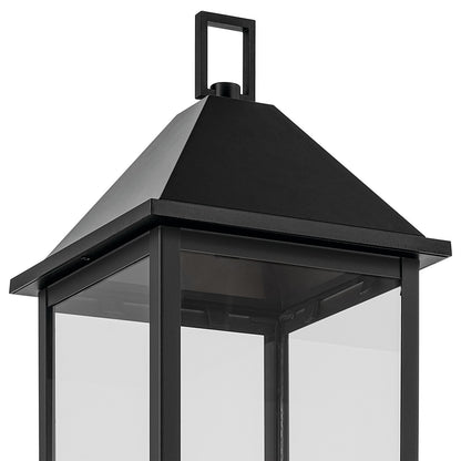 Kichler Prin 25in 1-Light Outdoor Post Light | Traditional Black and Clear Glass | Walkway & Driveway | 9 x 9 x 25 in | Model 59161BK