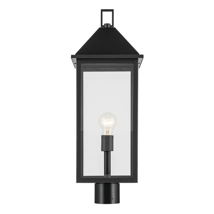 Kichler Prin 25in 1-Light Outdoor Post Light | Traditional Black and Clear Glass | Walkway & Driveway | 9 x 9 x 25 in | Model 59161BK