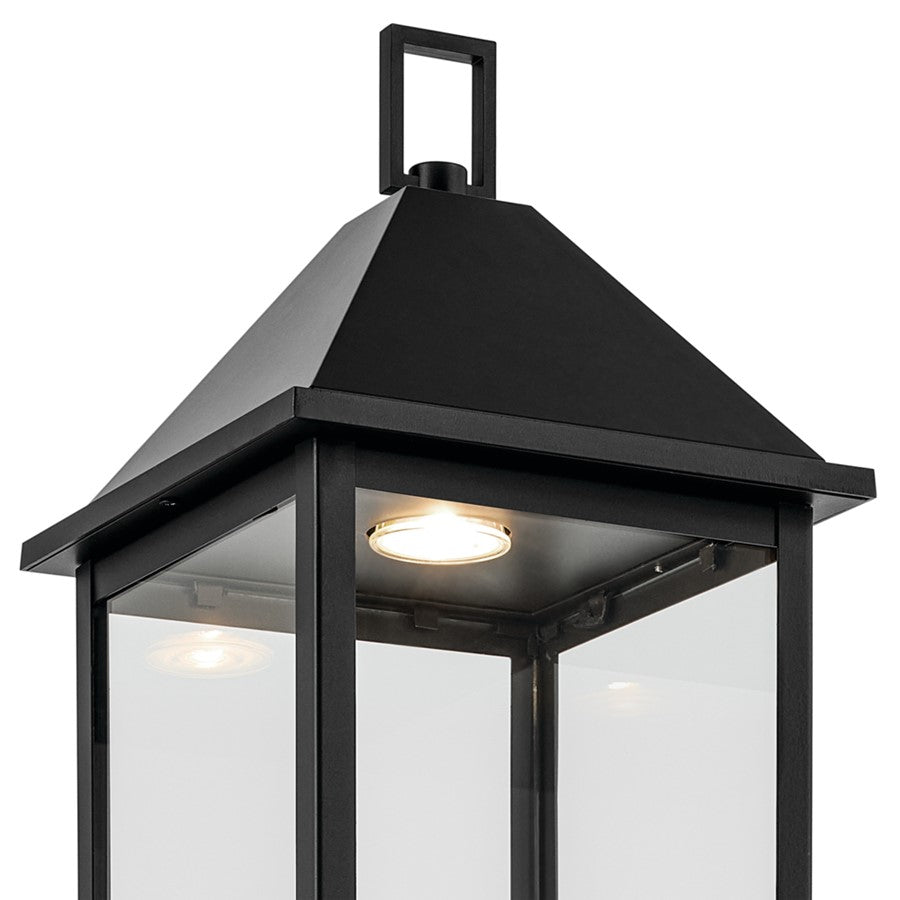 Kichler Prin 25in 1-Light Outdoor Post Light | Traditional Black and Clear Glass | Walkway & Driveway | 9 x 9 x 25 in | Model 59161BKDS