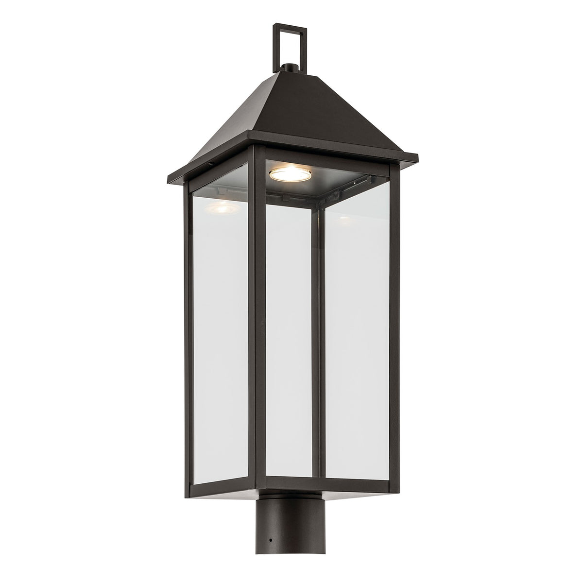 Kichler Prin 9in 1-Light Post Light | Traditional Olde Bronze Aluminum and Clear Glass | Walkway & Driveway | Model 59161OZDS