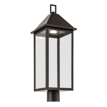 Kichler Prin 9in 1-Light Post Light | Traditional Olde Bronze Aluminum and Clear Glass | Walkway & Driveway | Model 59161OZDS