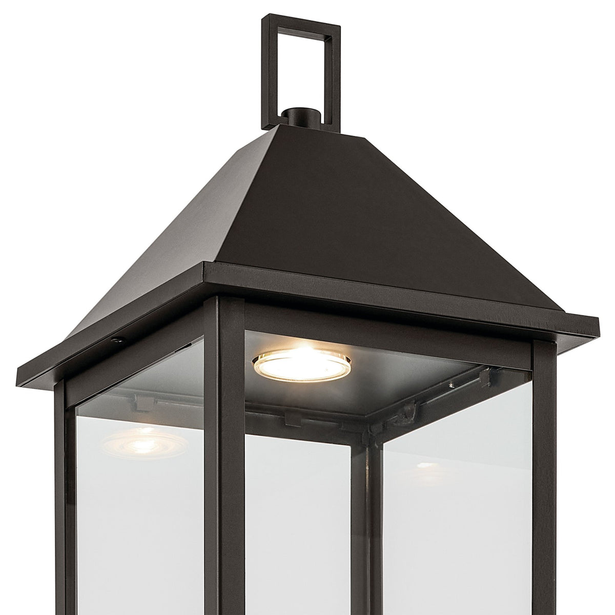 Kichler Prin 9in 1-Light Post Light | Traditional Olde Bronze Aluminum and Clear Glass | Walkway & Driveway | Model 59161OZDS