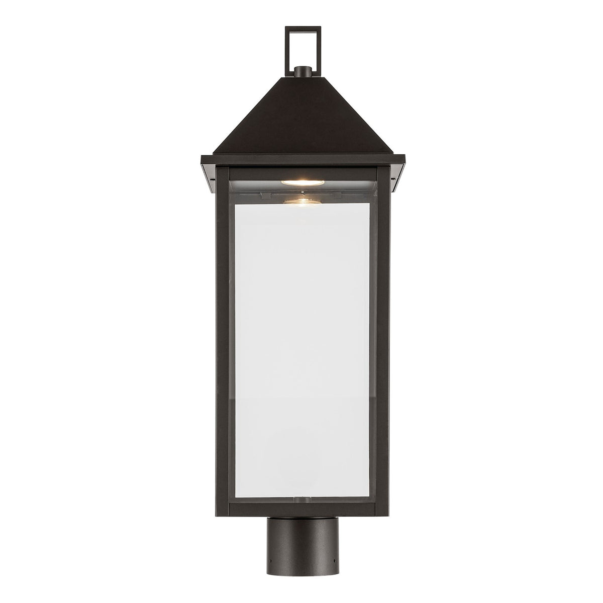 Kichler Prin 9in 1-Light Post Light | Traditional Olde Bronze Aluminum and Clear Glass | Walkway & Driveway | Model 59161OZDS