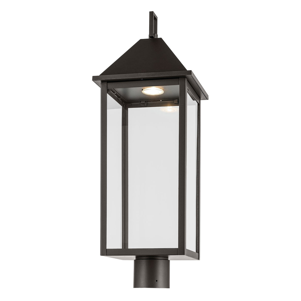 Kichler Prin 9in 1-Light Post Light | Traditional Olde Bronze Aluminum and Clear Glass | Walkway & Driveway | Model 59161OZDS