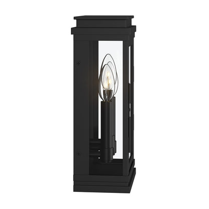 Kichler Lundon 13in 3-Light Outdoor Wall Sconce | Traditional Black and Clear Glass | Covered Patio & Entryway | 6.5 x 13 in | Model 59162BK