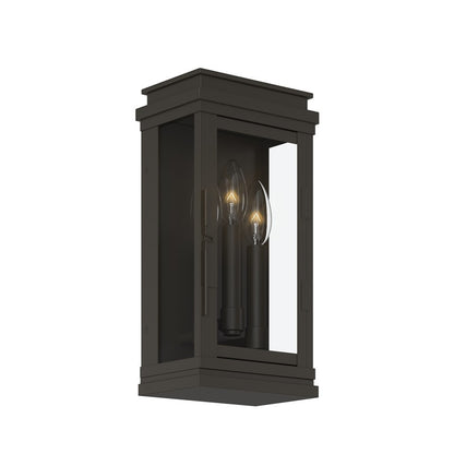 Kichler Lundon 13in 3-Light Outdoor Wall Sconce | Traditional Olde Bronze and Clear Glass | Covered Patio & Entryway | 6.5 x 13 in | Model 59162OZ