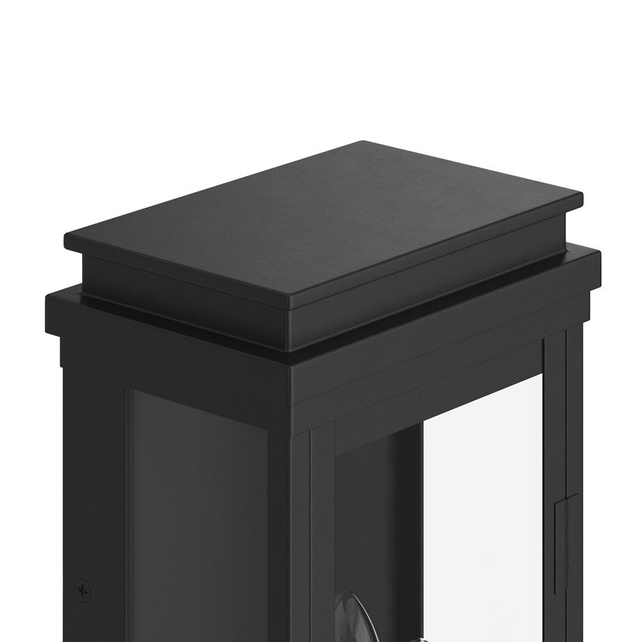 Kichler Lundon 17.5in 3-Light Outdoor Wall Light | Traditional Black Aluminum and Clear Glass | Covered Patio & Entryway | Model 59163BK