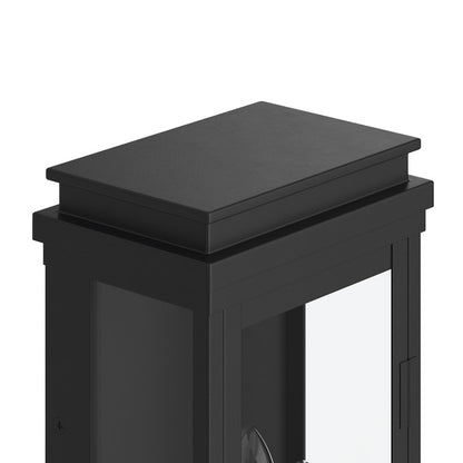 Kichler Lundon 17.5in 3-Light Outdoor Wall Light | Traditional Black Aluminum and Clear Glass | Covered Patio & Entryway | Model 59163BK
