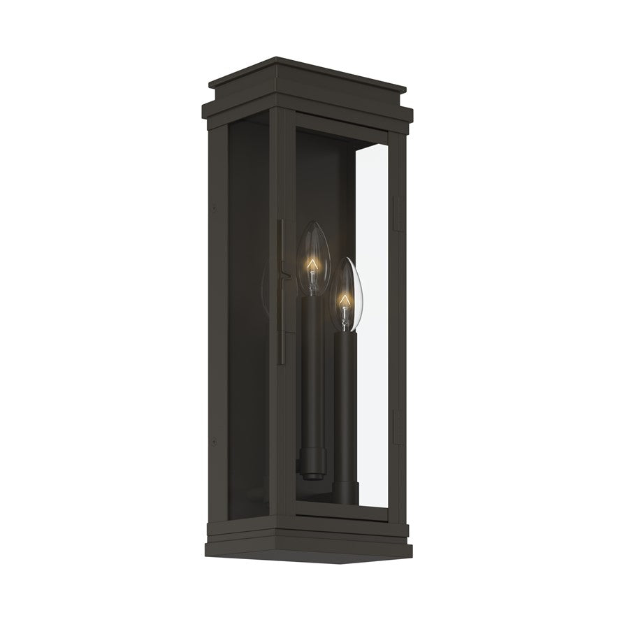 Kichler Lundon 17.5in 3-Light Outdoor Wall Sconce | Traditional Olde Bronze and Clear Glass | Porch & Entryway | 6.5 x 17.5 in | Model 59163OZ