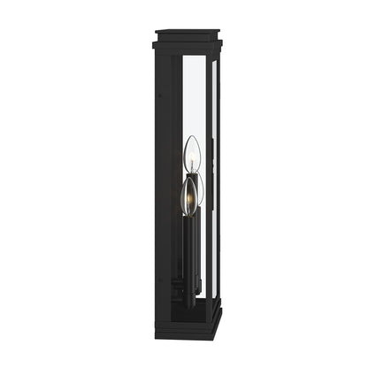 Kichler Lundon 22in 3-Light Outdoor Wall Sconce | Traditional Black and Clear Glass | Porch & Entryway | 8.25 x 22 in | Model 59164BK
