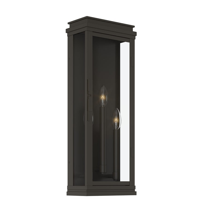 Kichler Lundon 22in 3-Light Outdoor Wall Sconce | Traditional Olde Bronze and Clear Glass | Porch & Entryway | 8.25 x 22 in | Model 59164OZ