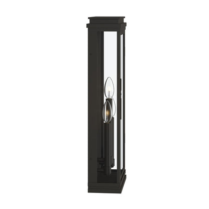 Kichler Lundon 22in 3-Light Outdoor Wall Sconce | Traditional Olde Bronze and Clear Glass | Porch & Entryway | 8.25 x 22 in | Model 59164OZ