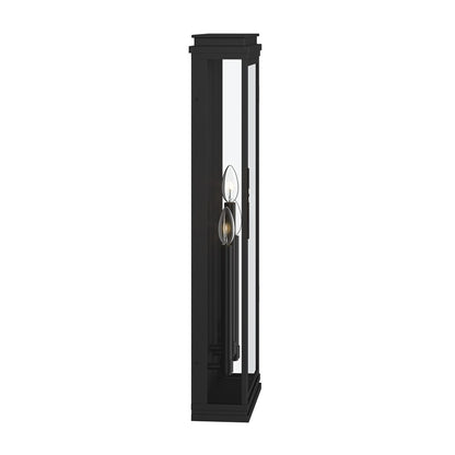 Kichler Lundon 28.25in 3-Light Outdoor Wall Light | Traditional Black Aluminum and Clear Glass | Porch & Patio | 10.5 x 28.25 x 4.5 in | Model 59165BK
