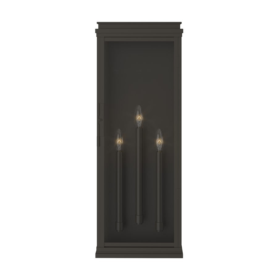 Kichler Lundon 28in 3-Light Outdoor Wall Light | Traditional Olde Bronze Aluminum | Porch & Patio Wet Location | 10.5 x 28.25 in | Model 59165OZ