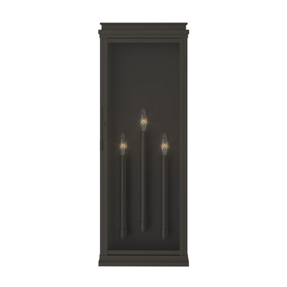 Kichler Lundon 28in 3-Light Outdoor Wall Light | Traditional Olde Bronze Aluminum | Porch & Patio Wet Location | 10.5 x 28.25 in | Model 59165OZ