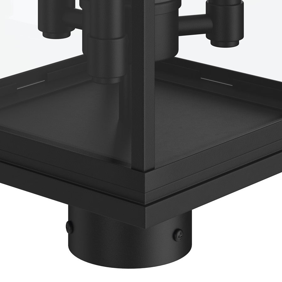 Kichler Lundon 22.75in 3-Light Outdoor Post Light | Traditional Black and Clear Glass | Driveway & Entryway | 8.25 x 8.25 x 22.75 in | Model 59166BK