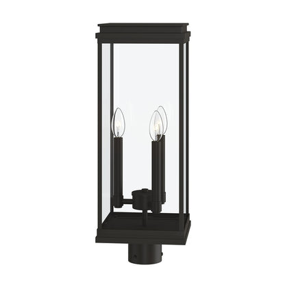 Kichler Lundon 22.75in 3-Light Outdoor Post Light | Traditional Olde Bronze and Clear Glass | Driveway & Entryway | Model 59166OZ