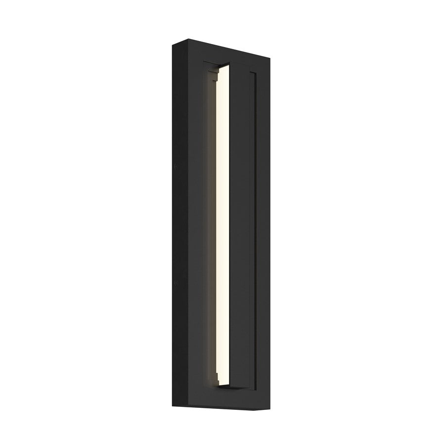 Kichler Arik 18.5in 1-Light Outdoor Wall Sconce | Modern Black Aluminum with Glass Shade | Entryway & Patio | 5.5 x 18.5 in | Model 59169BKLED