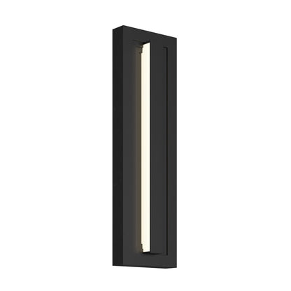 Kichler Arik 18.5in 1-Light Outdoor Wall Sconce | Modern Black Aluminum with Glass Shade | Entryway & Patio | 5.5 x 18.5 in | Model 59169BKLED