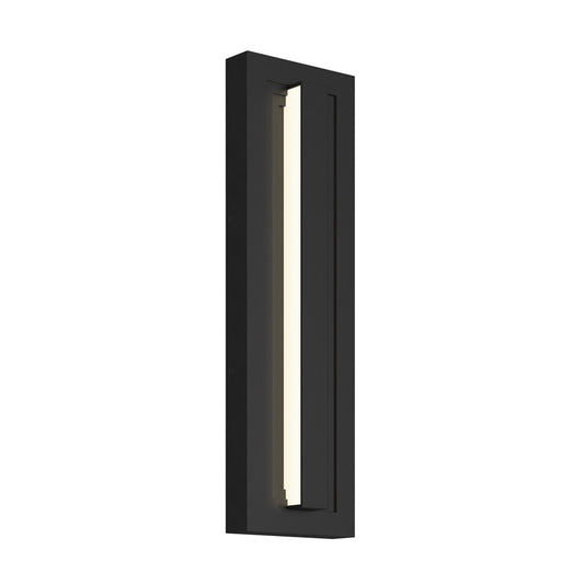 Kichler Arik 18.5in 1-Light Outdoor Wall Sconce | Modern Black Aluminum with Glass Shade | Entryway & Patio | 5.5 x 18.5 in | Model 59169BKLED