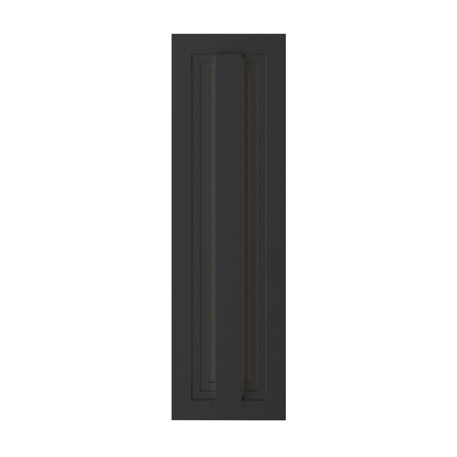 Kichler Arik 18.5in 1-Light Outdoor Wall Sconce | Modern Black Aluminum with Glass Shade | Entryway & Patio | 5.5 x 18.5 in | Model 59169BKLED