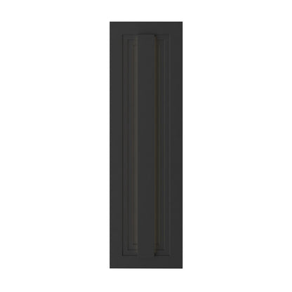 Kichler Arik 18.5in 1-Light Outdoor Wall Sconce | Modern Black Aluminum with Glass Shade | Entryway & Patio | 5.5 x 18.5 in | Model 59169BKLED