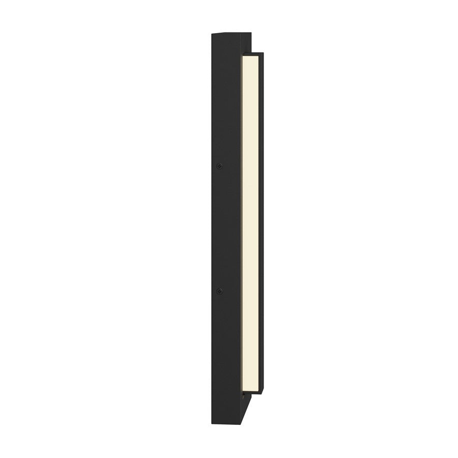 Kichler Arik 18.5in 1-Light Outdoor Wall Sconce | Modern Black Aluminum with Glass Shade | Entryway & Patio | 5.5 x 18.5 in | Model 59169BKLED