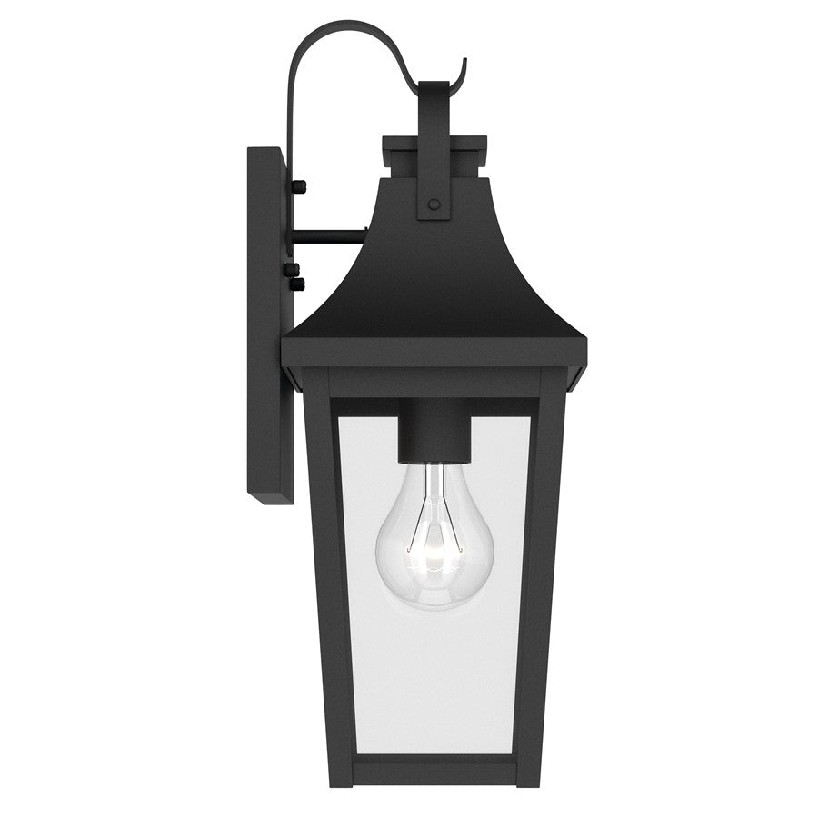 Kichler Cleary 16in 1-Light Outdoor Wall Light | Traditional Textured Black and Clear Glass | Entryway & Patio | 6 x 16 x 7 in | Model 59193BKT