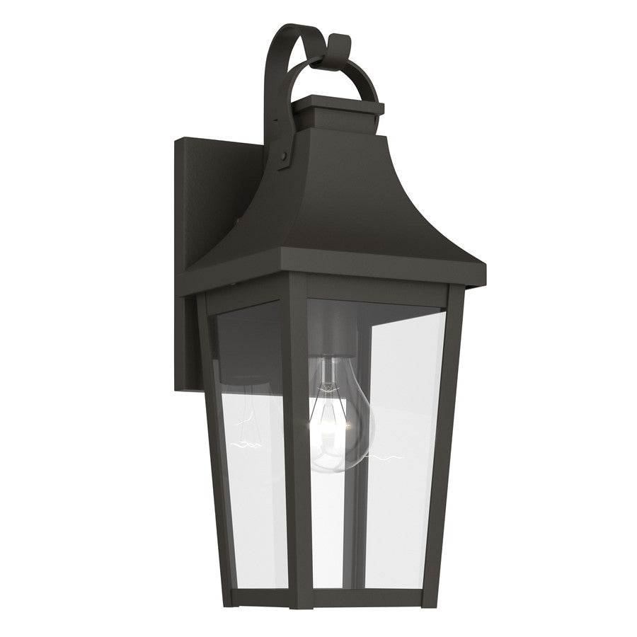 Kichler Cleary 16in 1-Light Outdoor Wall Light | Traditional Olde Bronze Aluminum and Clear Glass | Entryway & Covered Porch | Model 59193OZ