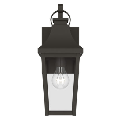 Kichler Cleary 16in 1-Light Outdoor Wall Light | Traditional Olde Bronze Aluminum and Clear Glass | Entryway & Covered Porch | Model 59193OZ
