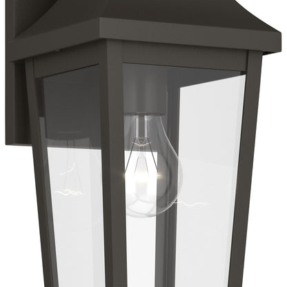 Kichler Cleary 16in 1-Light Outdoor Wall Light | Traditional Olde Bronze Aluminum and Clear Glass | Entryway & Covered Porch | Model 59193OZ